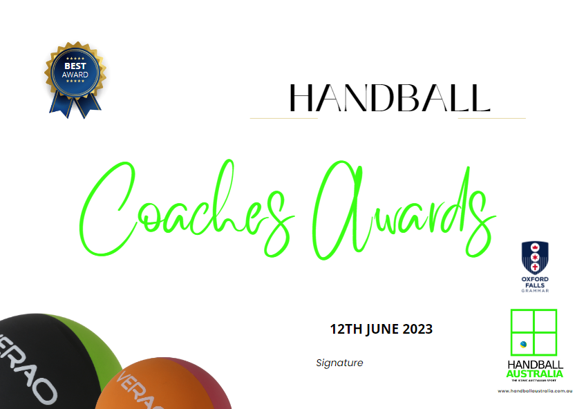 Certificate - Coaches Award - Enjoying handball & Improvement