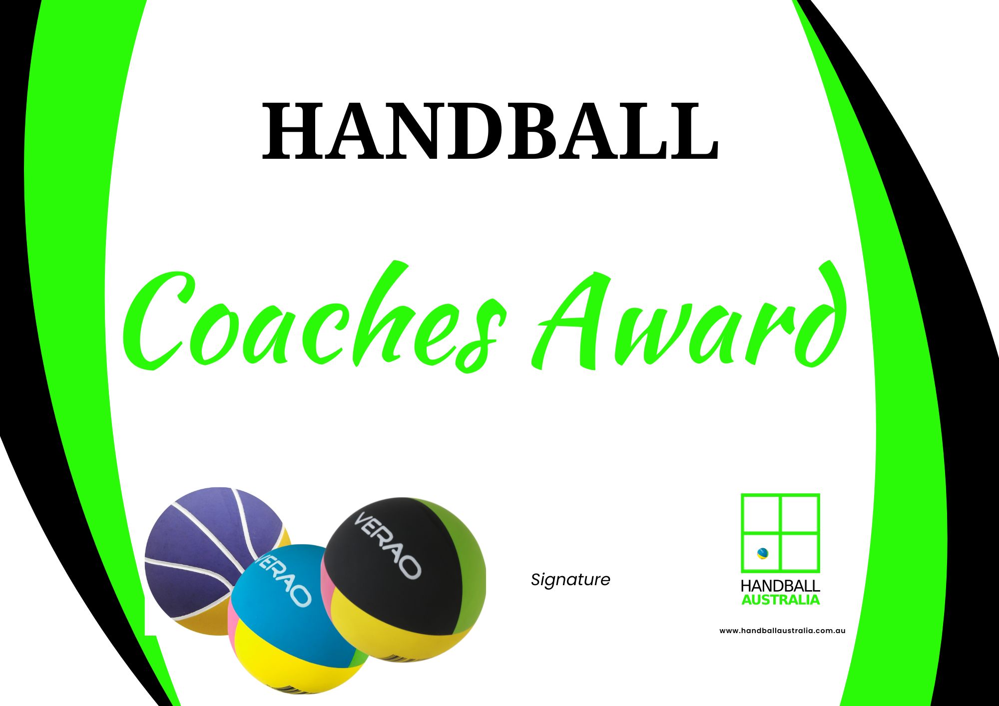 Certificate - Coaches Award